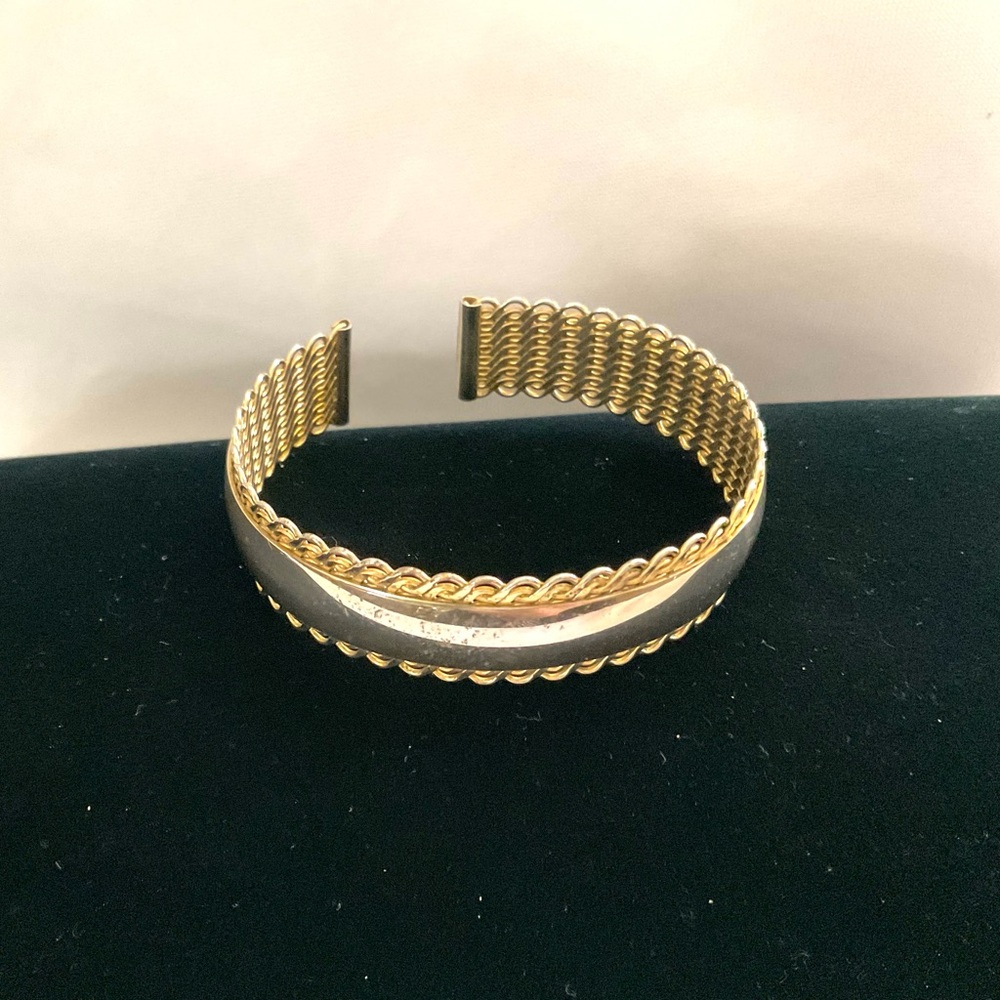 Vintage Gold Tone CATHE Cuff Bracelet ((Pat Pending)